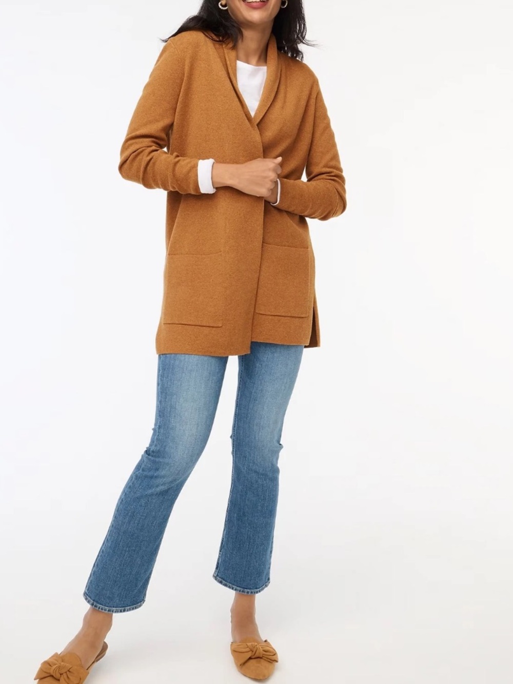 J. Crew Camel/Tan Open Front Cardigan Jacket